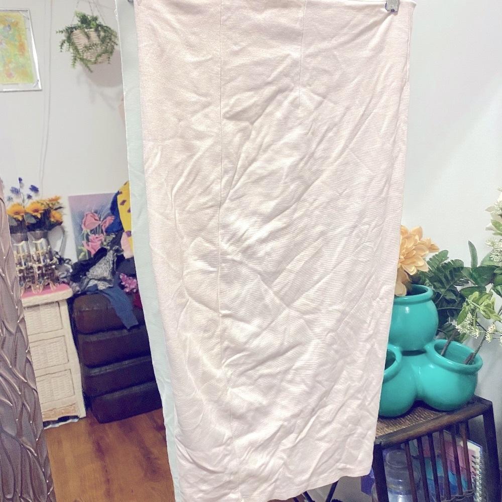 Asymmetrical zipper high waist knee length skirt - Picture 4 of 4